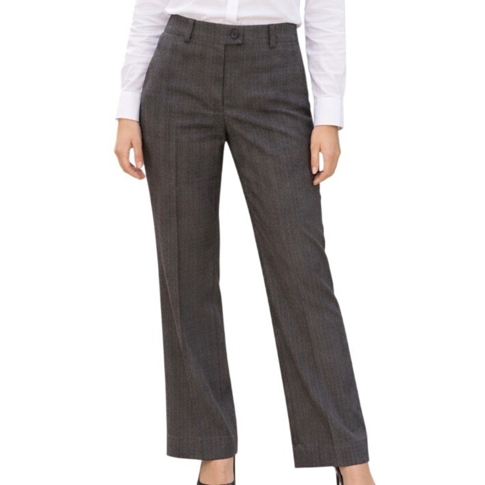 CAbi Size 8 Madeline Metallic Thread Brown Wide Leg Career Trouser Pants #383